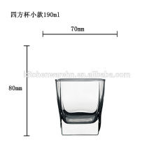 hot sale 200ml square shape whisky glass cup